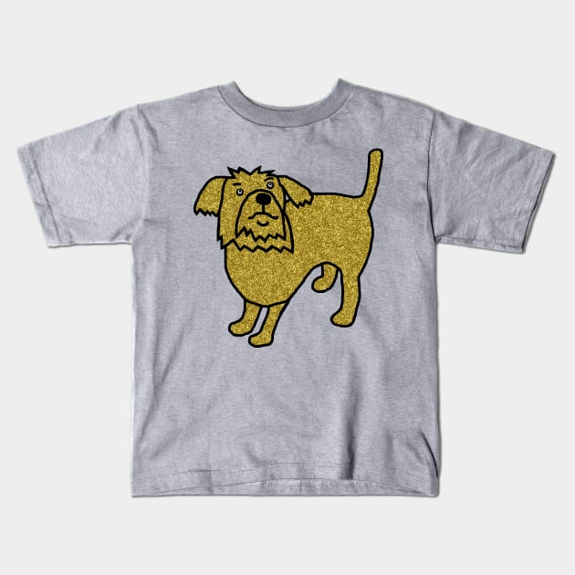 Sparkle Dog Kids T-Shirt by ellenhenryart